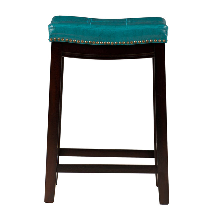 Arlyce Counter & Bar Solid Wood Backless Stool with Upholstered Seat Lark Manor™ Seat Height: Counter Stool (26.5" Seat Height)