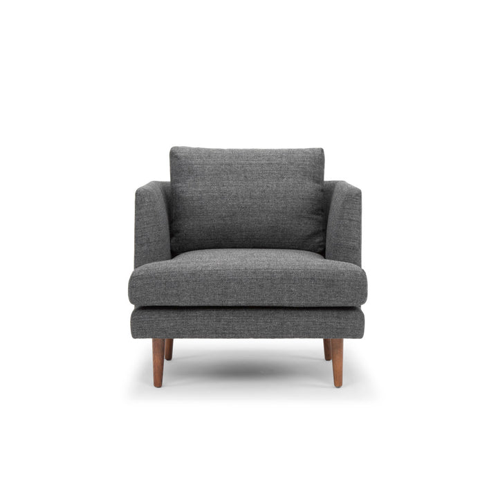 Miller Upholstered Armchair AllModern Fabric: Venga Antrazite Performance Basketweave