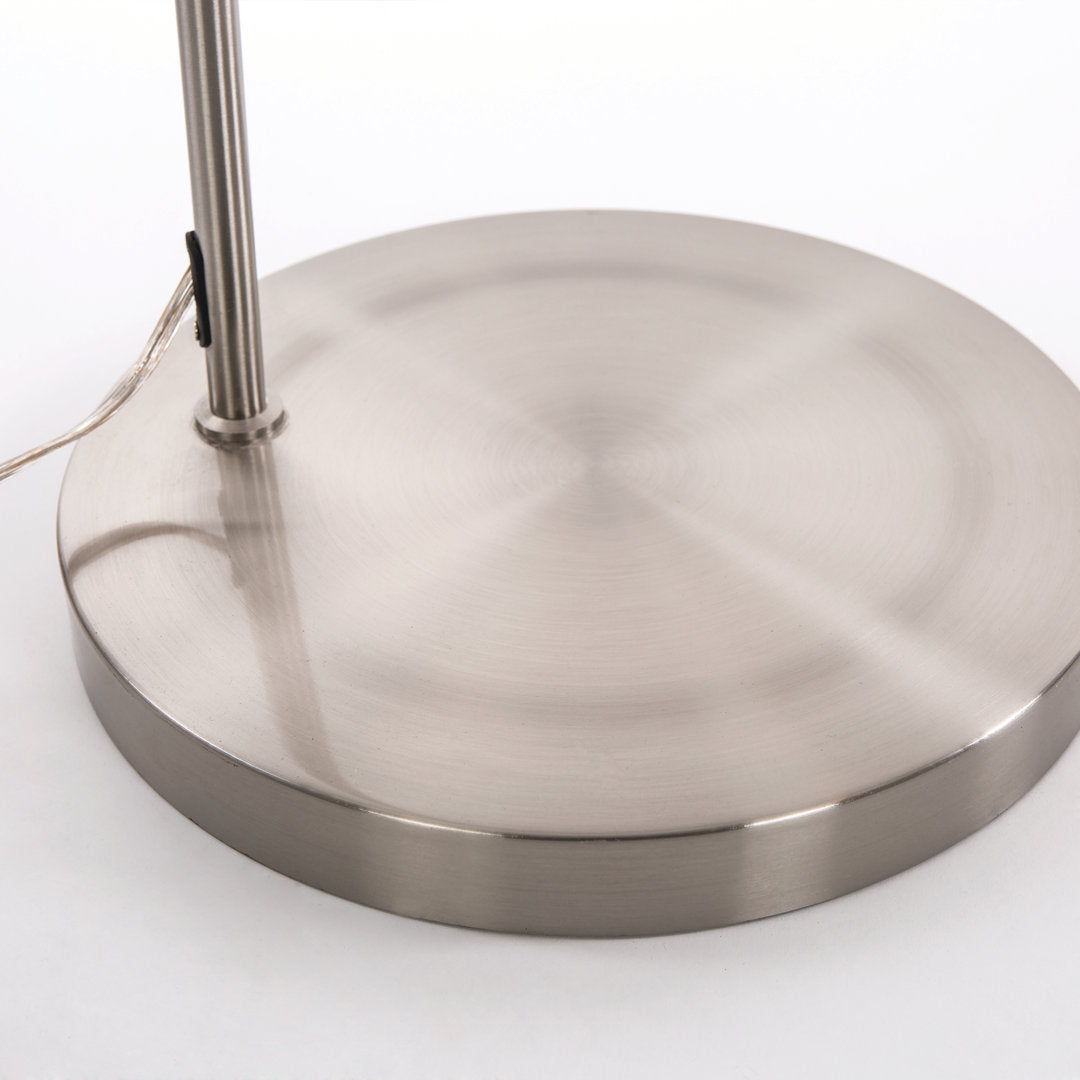 Telles 67" Arched Floor Lamp Brayden Studio® Shade Color: Pristine White Base Finish: Satin Steel