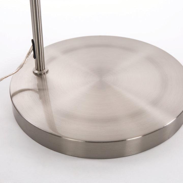 Telles 67" Arched Floor Lamp Brayden Studio® Shade Color: Pristine White Base Finish: Satin Steel