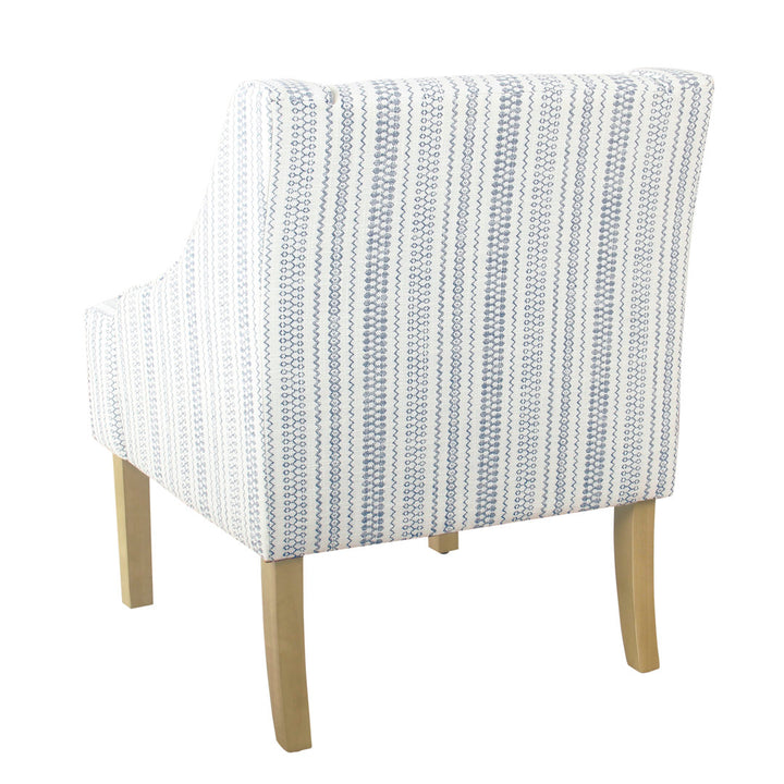 Adona Accent Chair Mistana™ Fabric: Blue/White Farmhouse Stripe 100% Cotton