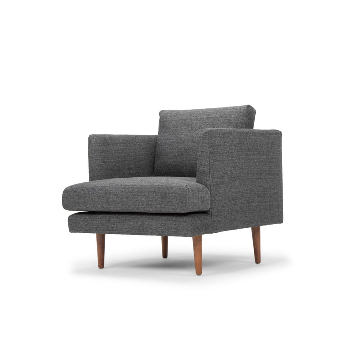Miller Upholstered Armchair AllModern Fabric: Venga Antrazite Performance Basketweave