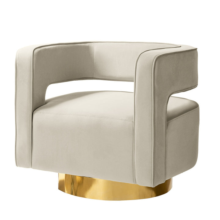 Aysha Velvet Swivel Barrel Chair Willa Arlo™ Interiors Fabric: Tan Velvet
