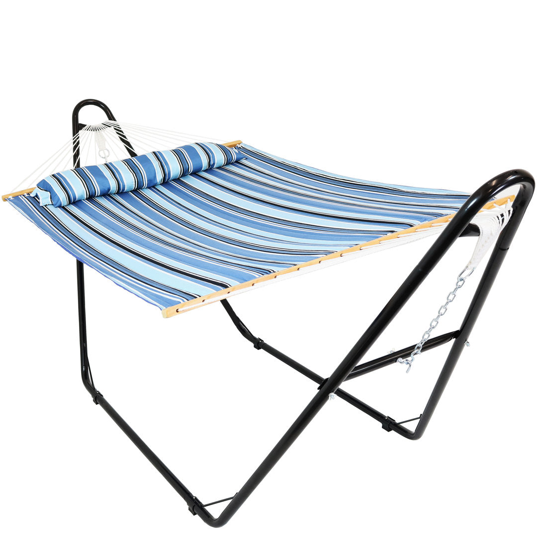 Harrington 2-Person Polyester Spreader Bar Hammock with Stand Arlmont & Co. Color: Misty Beach