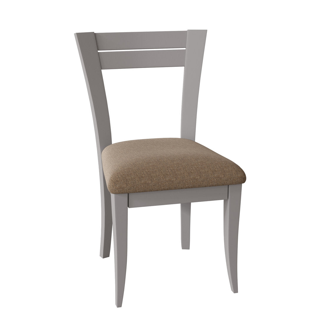 Claverley Ladder Back Side Chair Red Barrel Studio® Upholstery Color: Charcoal, Frame Color: Chestnut
