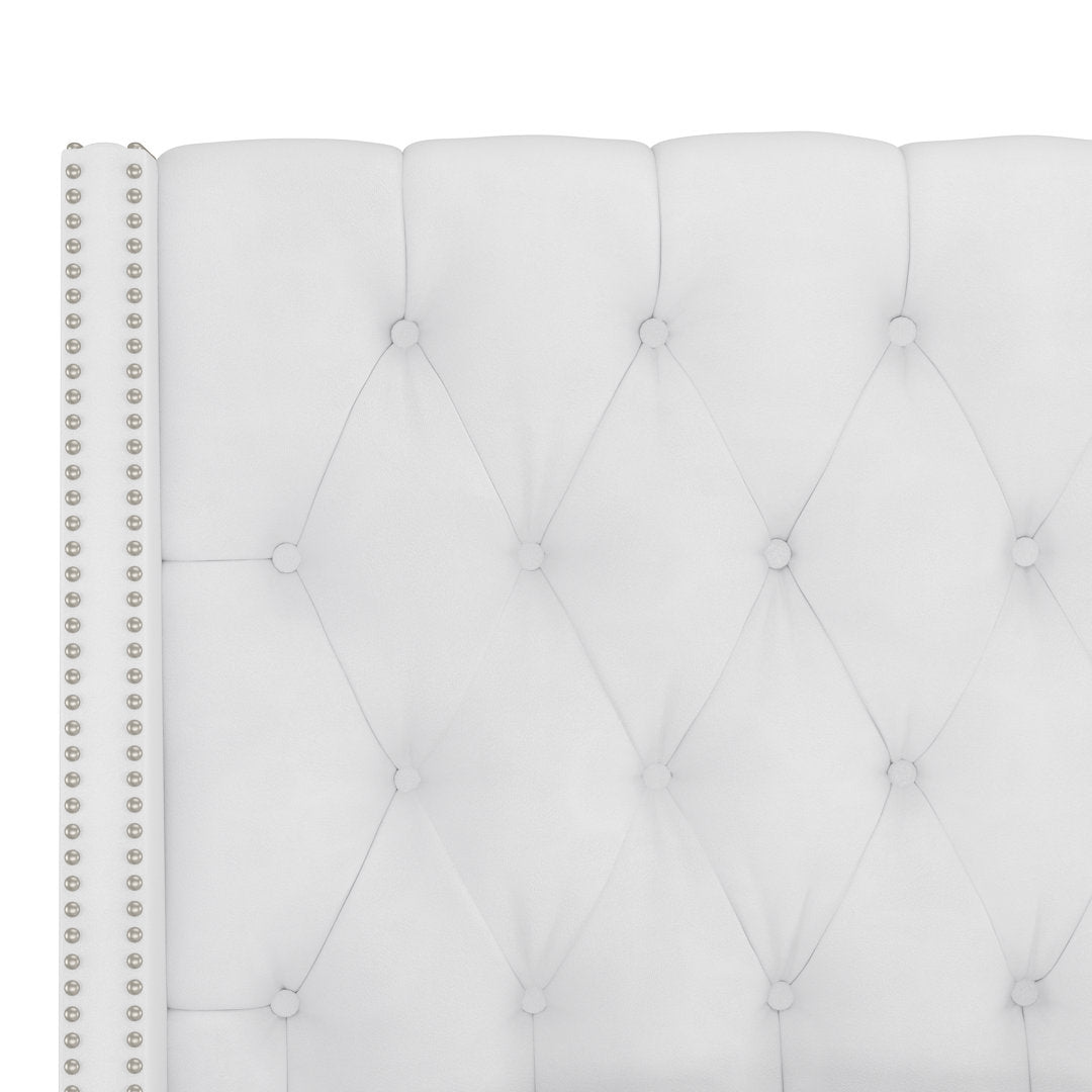 Annabel Upholstered Wingback Bed Kelly Clarkson Home Size: King Body Fabric: Classic White Velvet