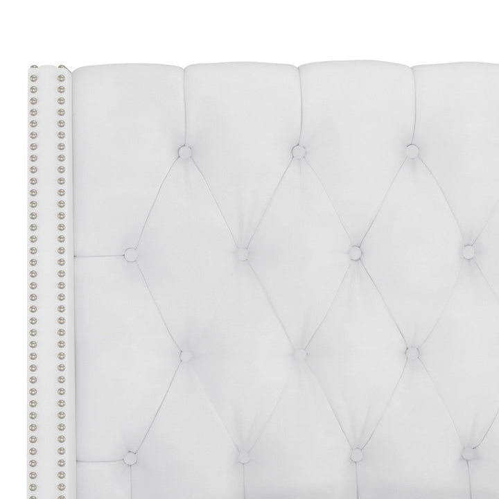 Annabel Upholstered Wingback Bed Kelly Clarkson Home Size: King Body Fabric: Classic White Velvet