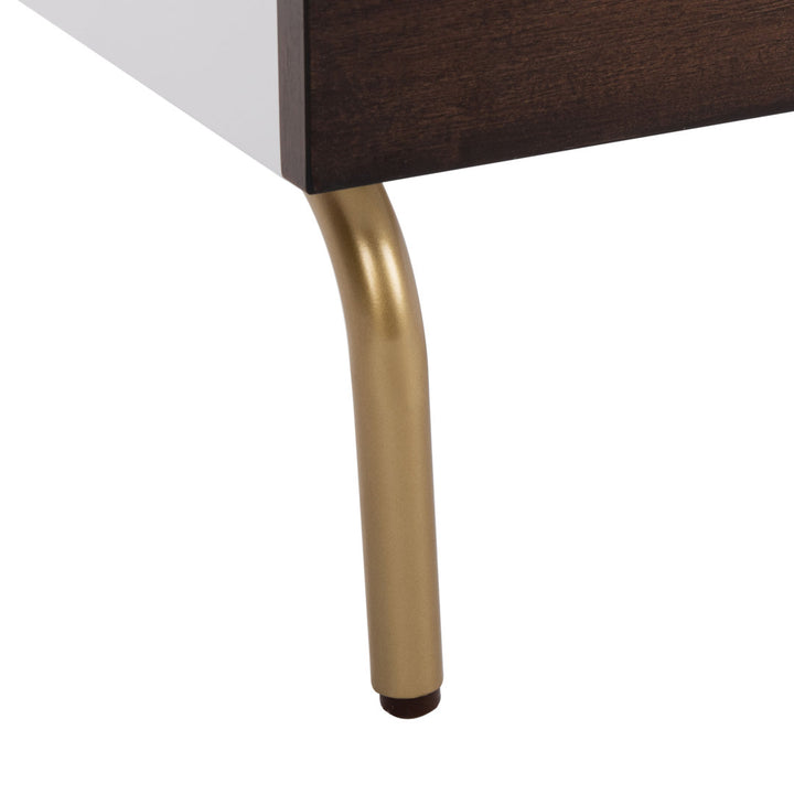 Linaris 2 - Drawer Nightstand Ivy Bronx Color: White/Gold