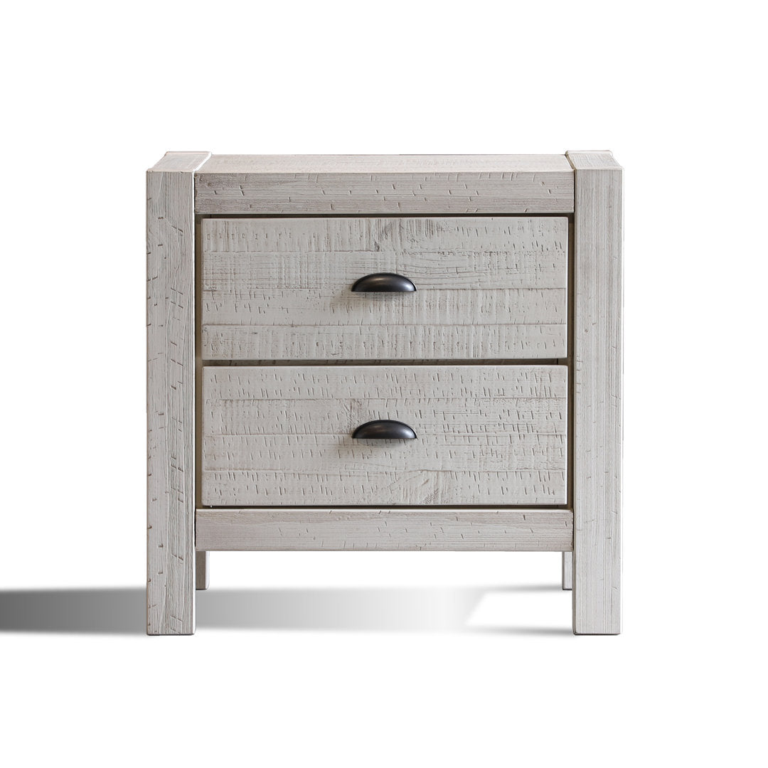 Montauk 2 Drawer Nightstand Grain Wood Furniture Color: Rustic Off-White
