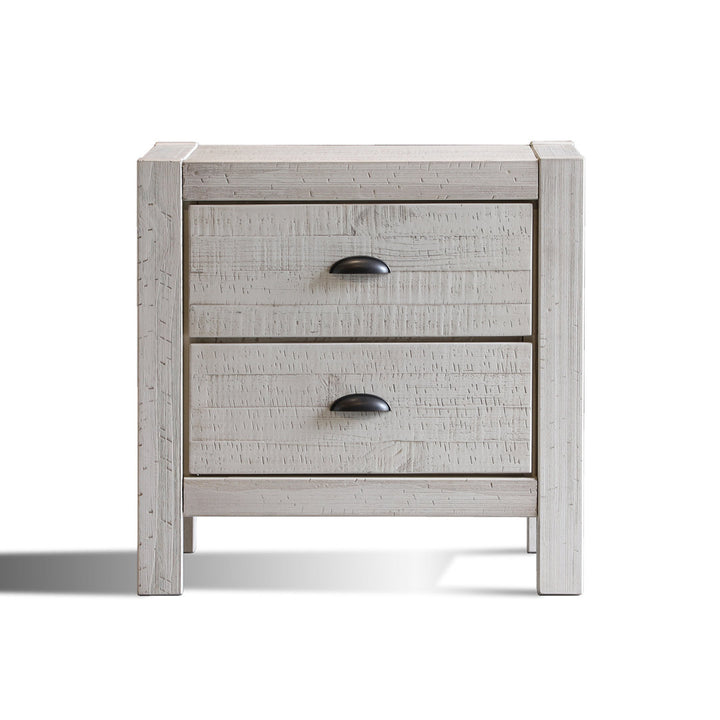 Montauk 2 Drawer Nightstand Grain Wood Furniture Color: Rustic Off-White