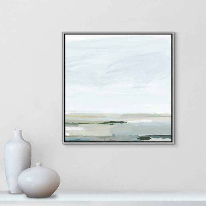 Pure Stillness - Floater Frame Painting Print on Canvas Joss & Main Size: 31.5" H x 31.5" W x 2" D Format: Silver