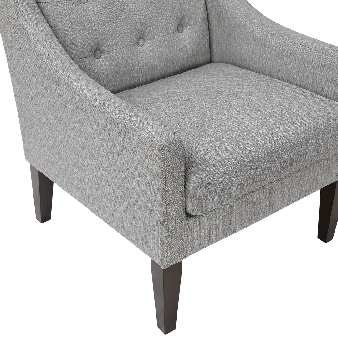 Clopton 26" Wide Mid-Century Modern Tufted Accent Armchair Hashtag Home Fabric: Gray Polyester Blend