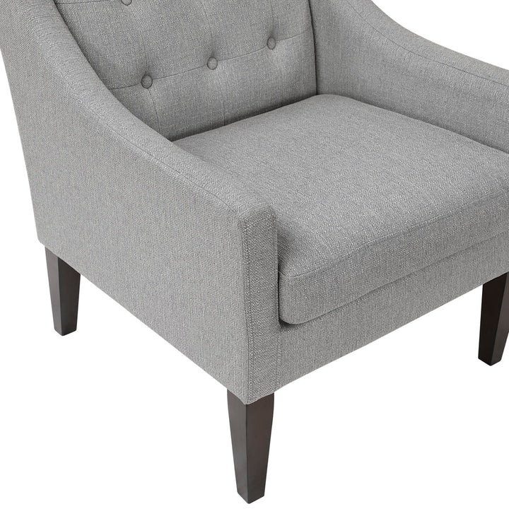 Clopton 26" Wide Mid-Century Modern Tufted Accent Armchair Hashtag Home Fabric: Gray Polyester Blend