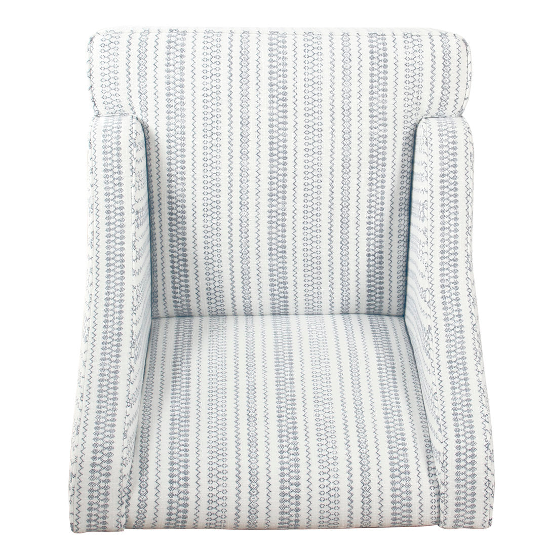 Adona Accent Chair Mistana™ Fabric: Blue/White Farmhouse Stripe 100% Cotton