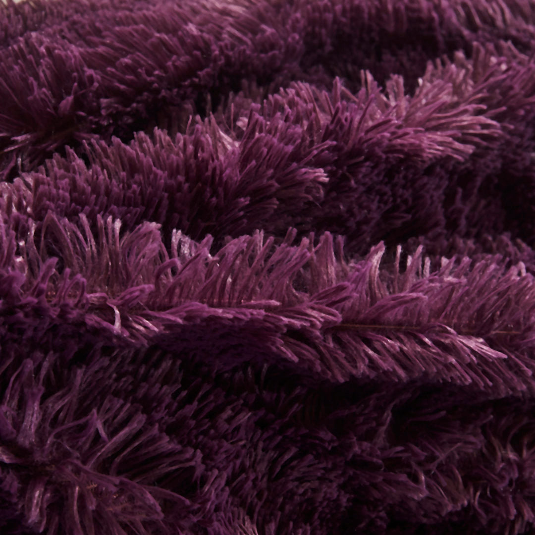 Shaggy Shaggy Super Elegent Sherpa Long Fur Throw Chanasya Color: Aubergine Size: 50" W x 65" L