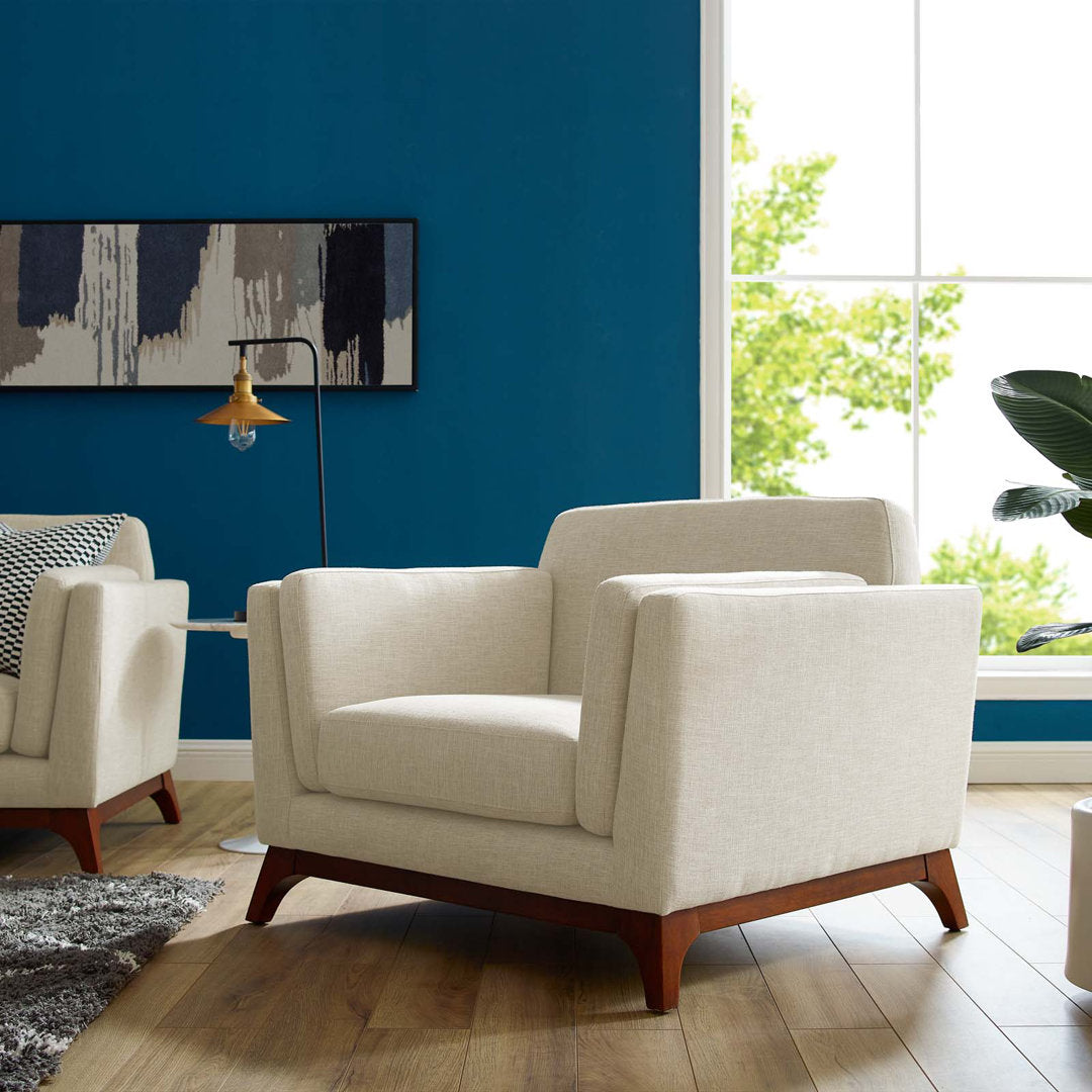 Bartouille Upholstered Fabric Armchair Union Rustic Fabric: Beige Polyester Blend