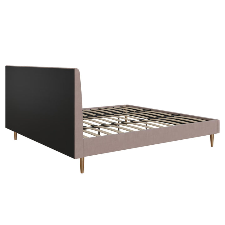 Daphne Upholstered Low Profile Platform Bed Mr. Kate Color: Blush Velvet Size: King
