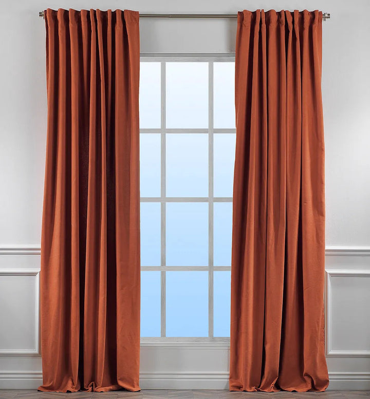 Extra wide x Extra Long Custom Made Decorative Single Panel Lilijan Home & Curtain Curtain Color: Burnt Orange Size per Panel: 100" W x 156" L