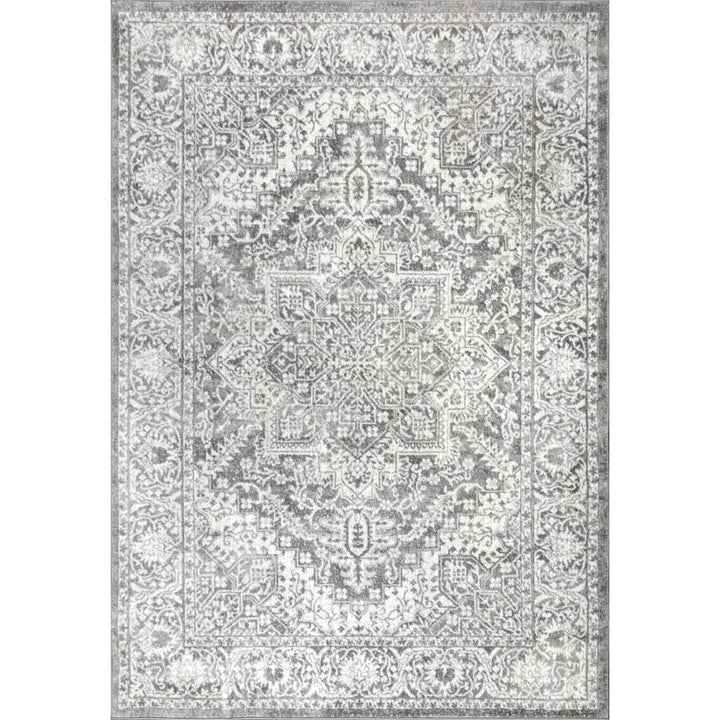 Blane Modern Vintage Medallion Light Gray Rug World Menagerie Rug Size: Rectangle 3' x 5'