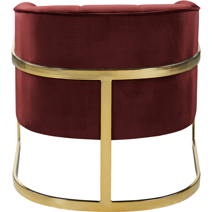 Barnicle 30" Wide Velvet Barrel Chair Everly Quinn Body Fabric: Burgundy Velvet