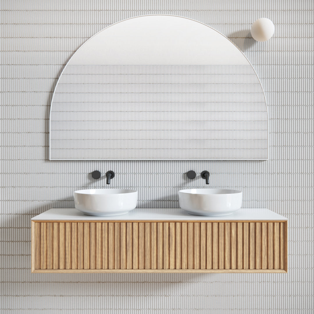 Kira Arched Mirror Glass Warehouse Size: 40'' X 60'' Finish: White