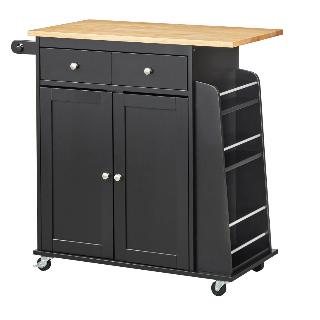 Ferraro Kitchen Cart Alcott Hill® Base Finish: Black