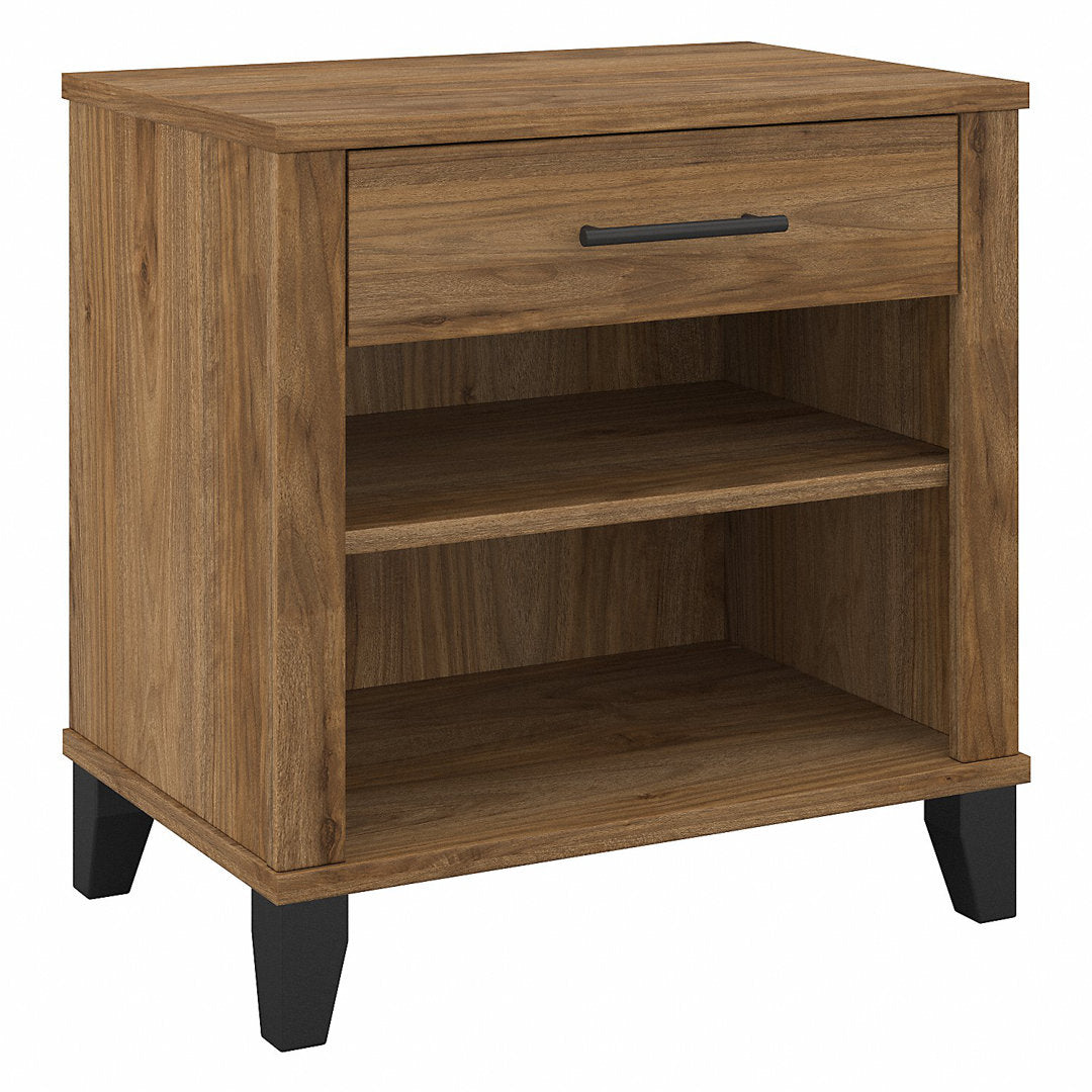 Laia 1 - Drawer Nightstand in Ash Gray Union Rustic Color: Fresh Walnut