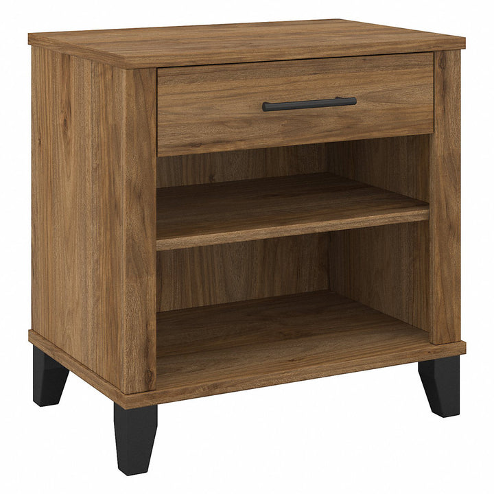 Laia 1 - Drawer Nightstand in Ash Gray Union Rustic Color: Fresh Walnut