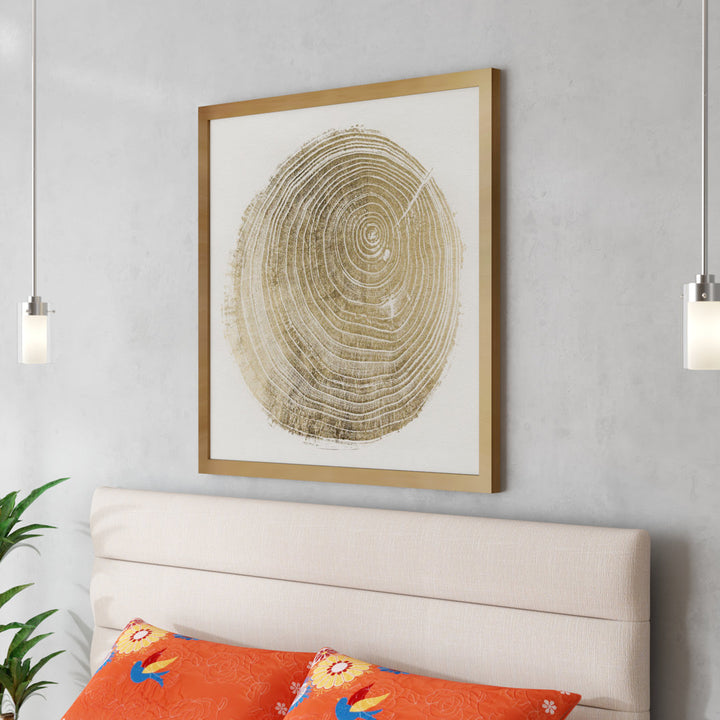 Abstract Cuore di Legno II - Picture Frame Graphic Art Print on Paper Brayden Studio® Size: 21.5" H x 21.5" W x 0.5" D Format: Brown Framed Paper