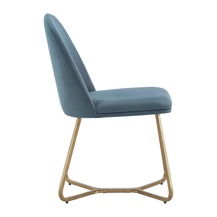 Ainhoa Linen Upholstered Side Chair (Set of 2) Etta Avenue™ Upholstery Color: Blue