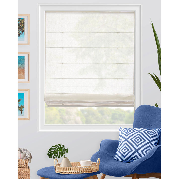 Semi-Sheer White Roman Shade Dakota Fields Blind Size: 48" W x 64" L