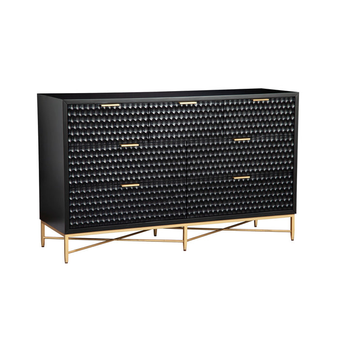 Capra 7 Drawer 56" W Double Dresser AllModern Color: Black
