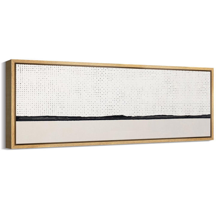 Geometric Line Minimal Landscape Minimalist Dotted Horizon Line In Monochrome Framed Print IDEA4WALL Size: 20" H x 60" W x 1.5" D