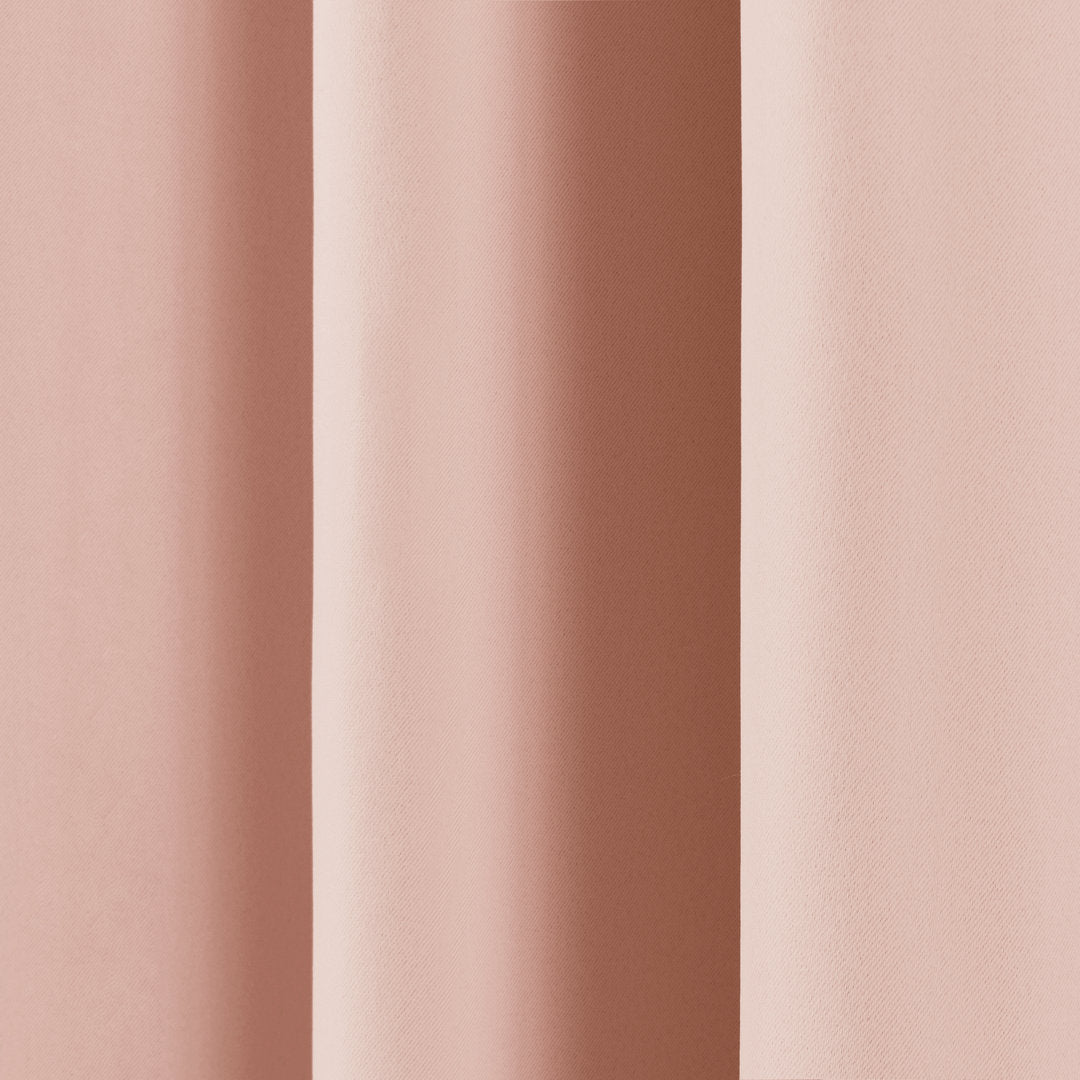 Bantam Solid Blackout Thermal Rod Pocket Curtain Panels (Set of 2) Ebern Designs Curtain Color: Blush Size per Panel: 52" W x 108" L