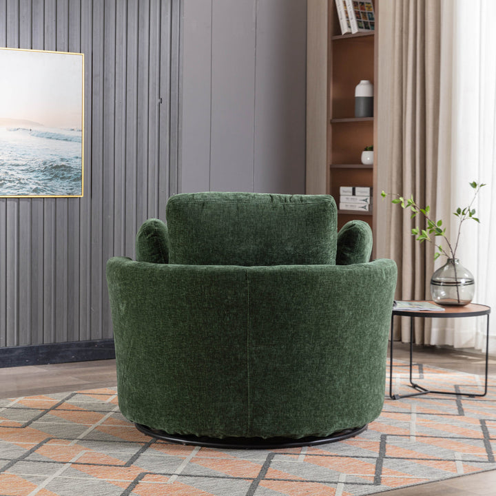 Achorn 42.26" W Polyester Recessed Arm Slipcovered Swivel Barrel Chair Hokku Designs Fabric: Green Polyester