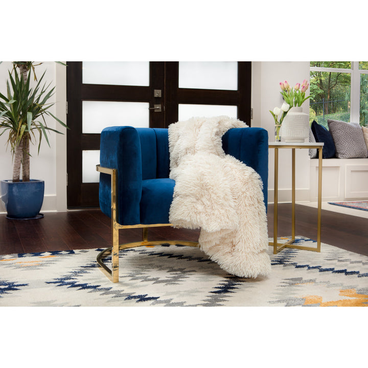 Shaggy Shaggy Super Elegent Sherpa Long Fur Throw Chanasya Color: Creme Size: 66" W x 90" L