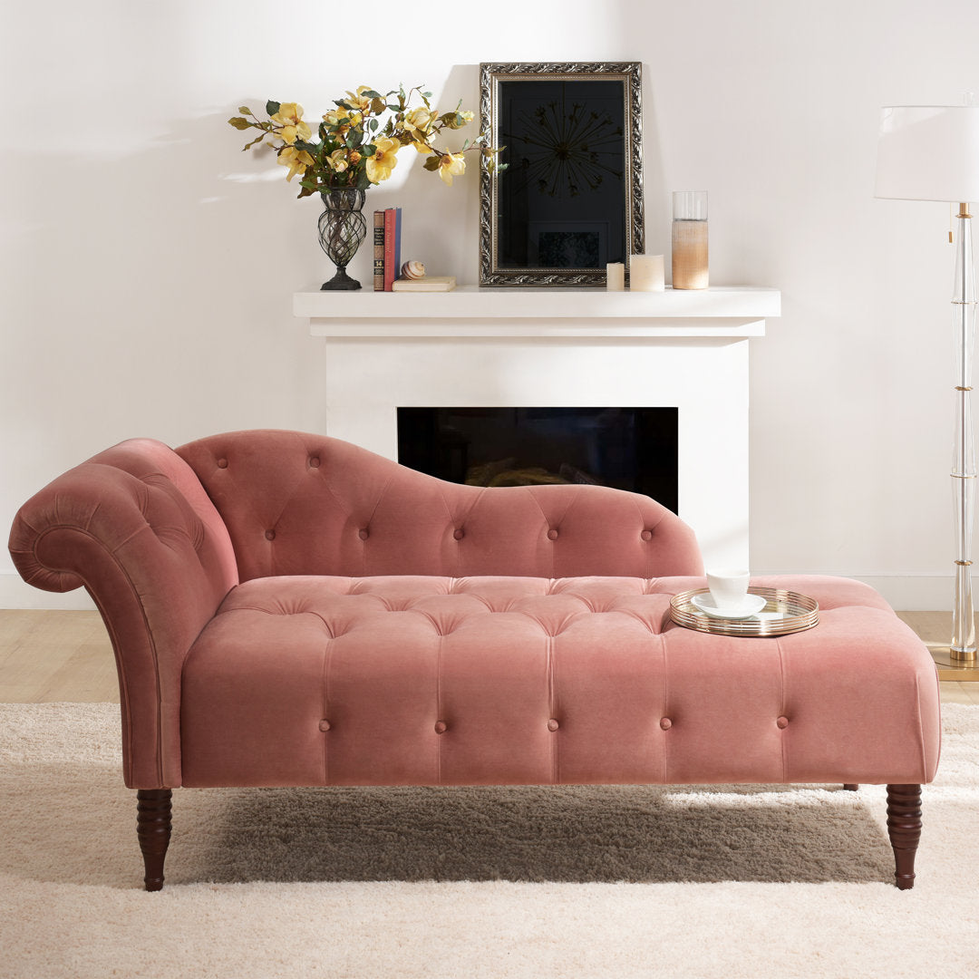 Kannon Tufted Right-Arm Chaise Lounge Willa Arlo™ Interiors Fabric: Ash Rose Velvet