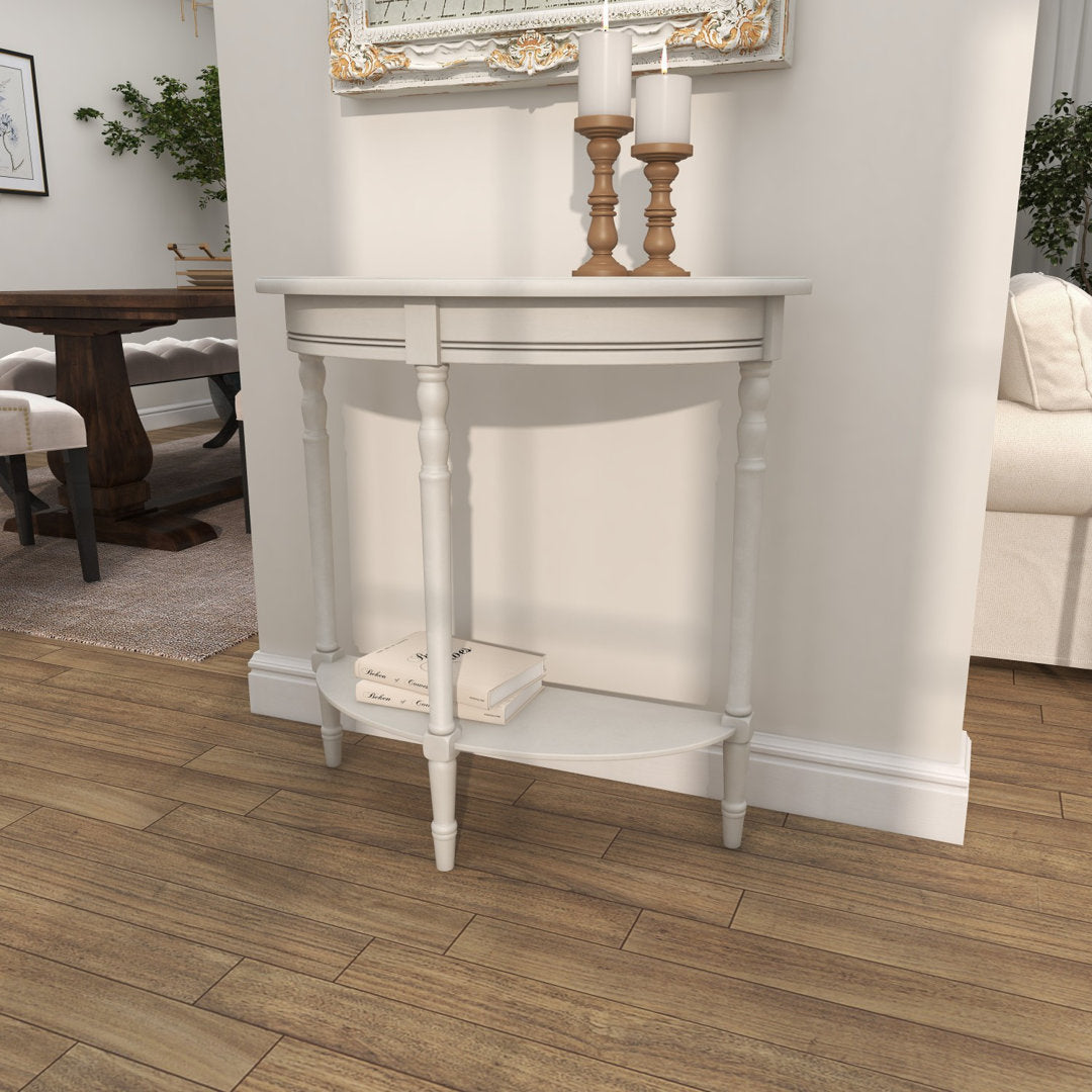 Mcbroom Wood Half Moon 1 Shelf Console Table Ophelia & Co. Color: Light Gray