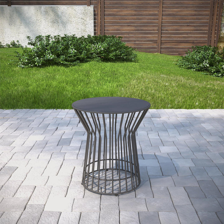 Roberta Powder Coated Steel Side Table Novogratz Color: Charcoal