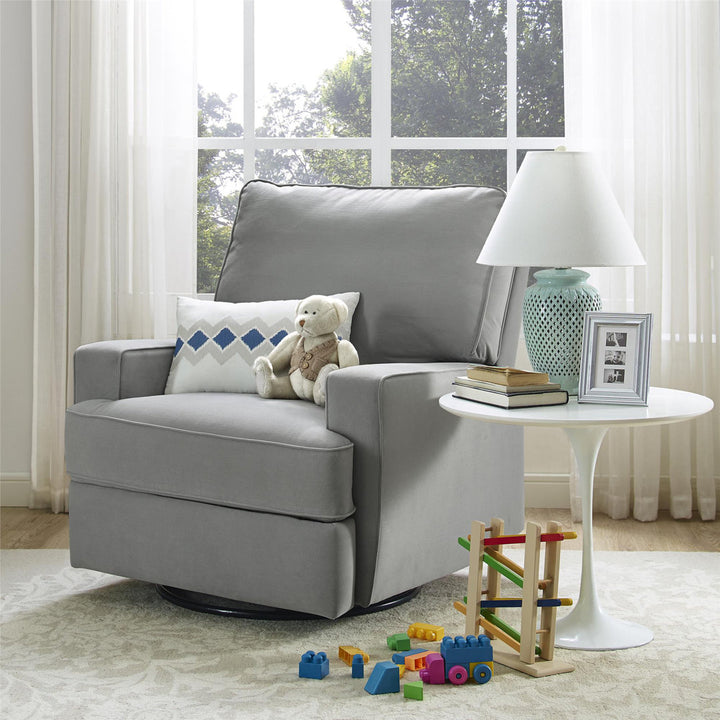 Abingdon Upholstered Swivel Reclining Glider Mack & Milo™ Upholstery Color: Gray Velvet