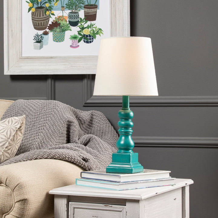 Whittier 19" Resin Table Lamp Ophelia & Co. Base Color: Blue, Shade Color: White