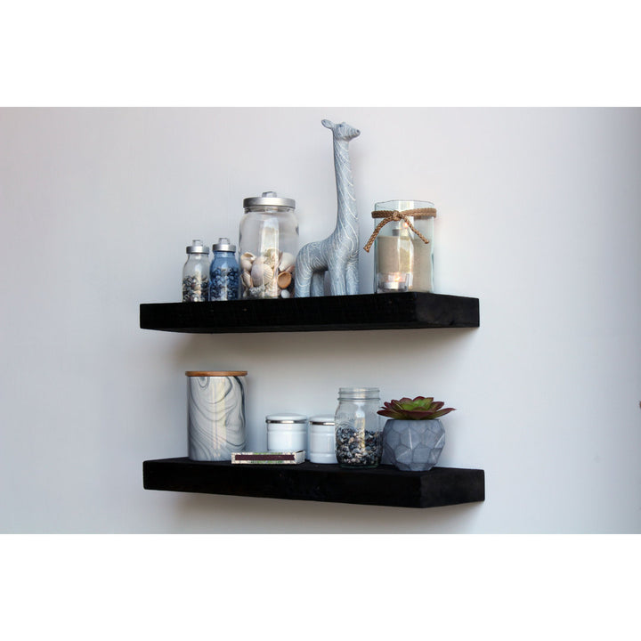 Joao 2 Piece Solid Wood Floating Shelf with Reclaimed Wood Gracie Oaks Size: 2" H x 18" W x 4.5" D Finish: Coffee Bean
