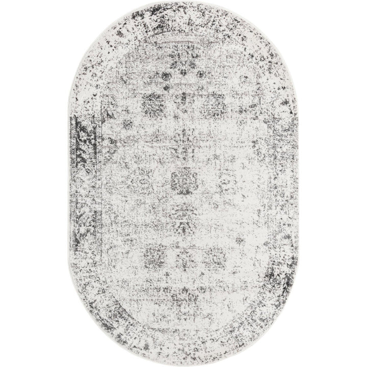 Brandt Floral Gray Area Rug Mistana™ Rug Size: Oval 2' x 3'1"