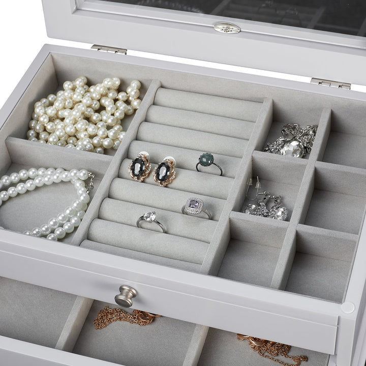 Elegant Jewelry Box Charlton Home® Finish: Gray