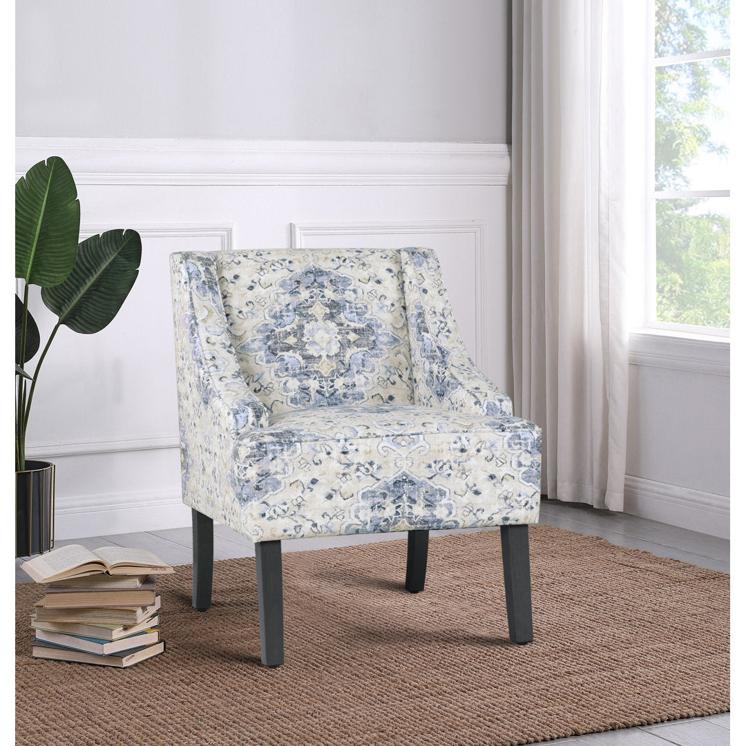 Adona Accent Chair Mistana™ Fabric: Blue/Cream 100% Cotton