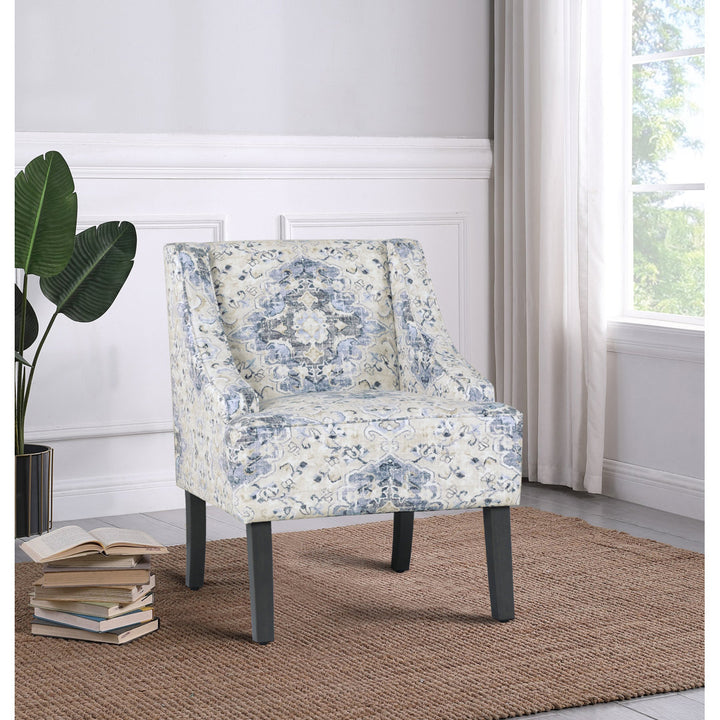 Adona Accent Chair Mistana™ Fabric: Blue/Cream 100% Cotton