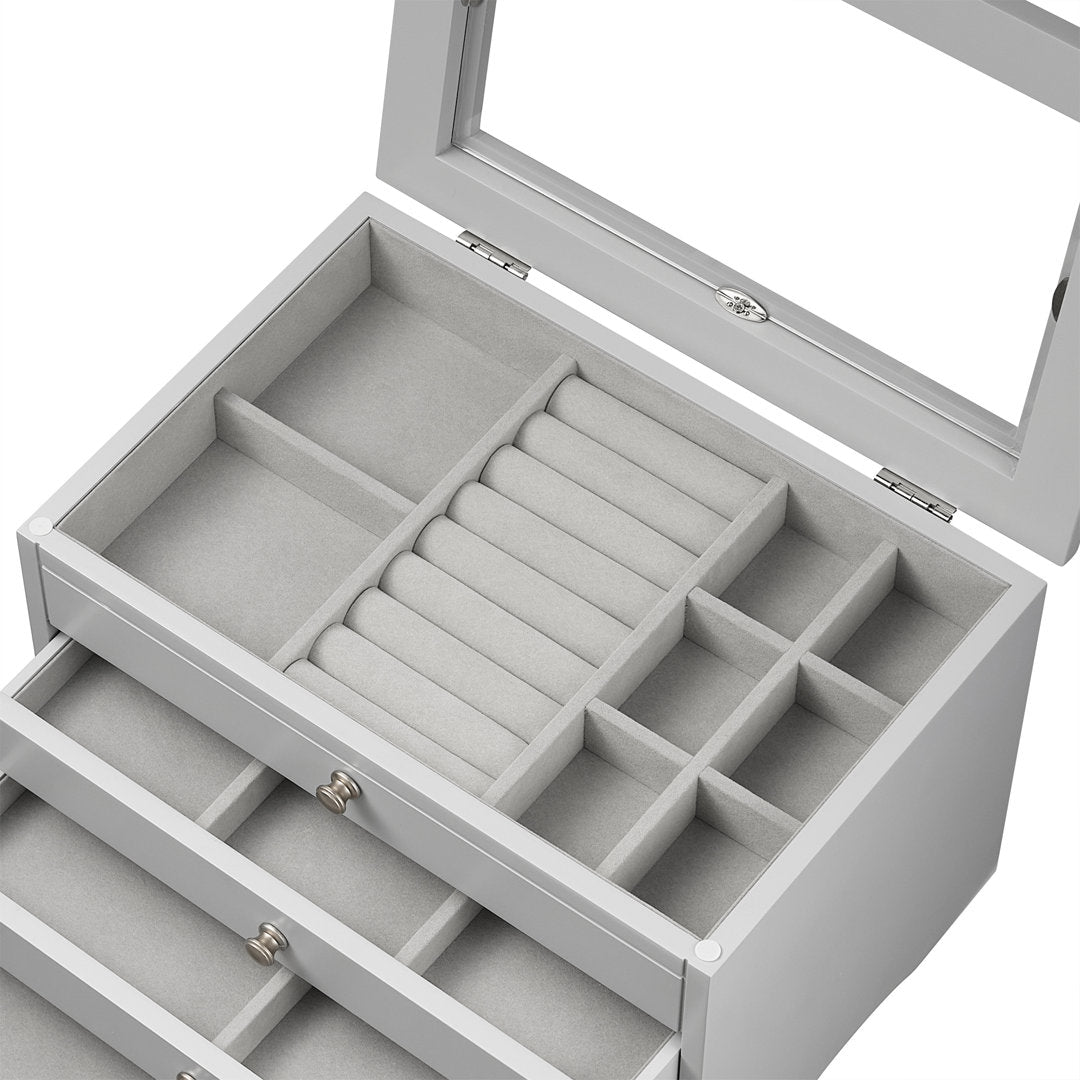 Elegant Jewelry Box Charlton Home® Finish: Gray