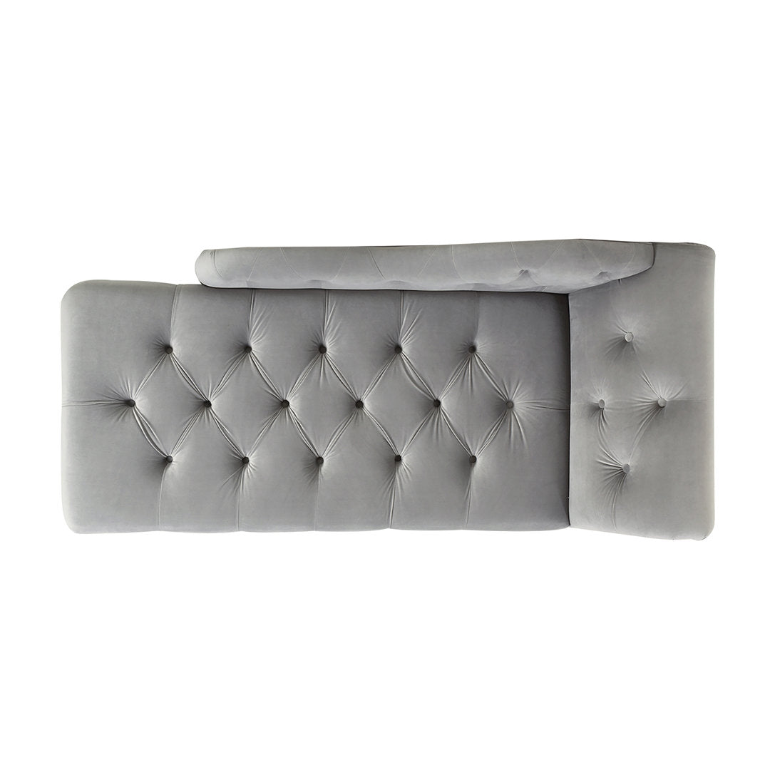 Kannon Tufted Right-Arm Chaise Lounge Willa Arlo™ Interiors Fabric: Opal Gray Velvet