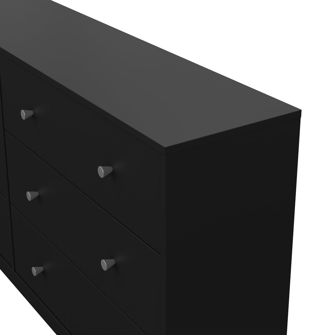 Guilford 6 Drawer 56.34" W Double Dresser Wade Logan® Color: Black