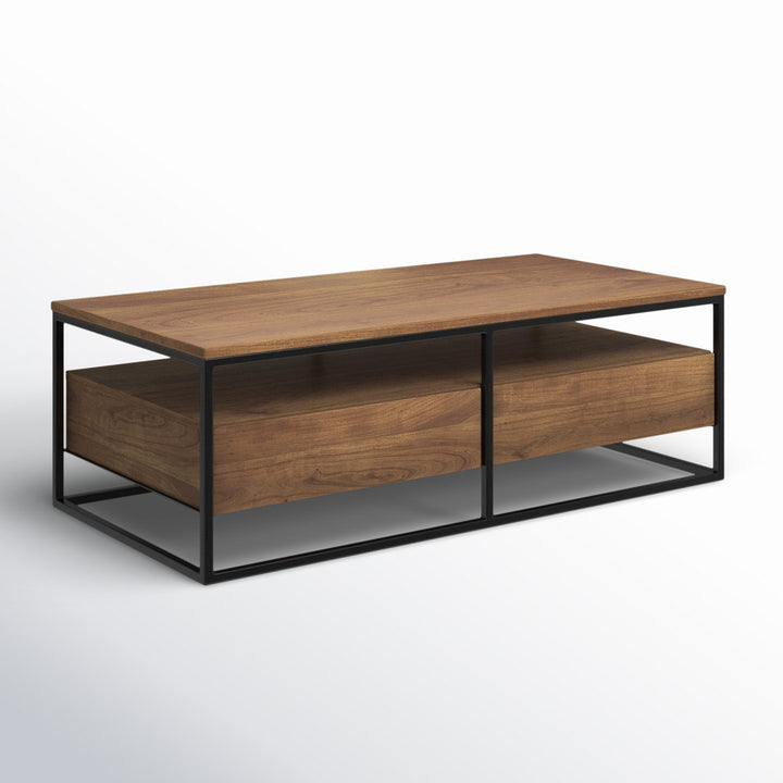 Paulette Solid Wood Frame Coffee Table with Storage AllModern